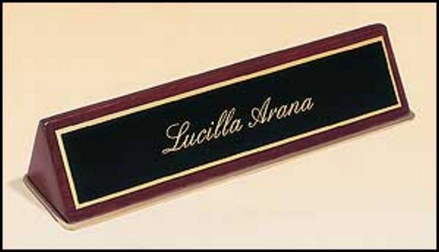 Piano-Finish Nameplate (9 1/2"x2 1/2"x2")